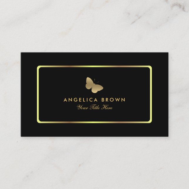 Gold Butterfly Business Card (Front)