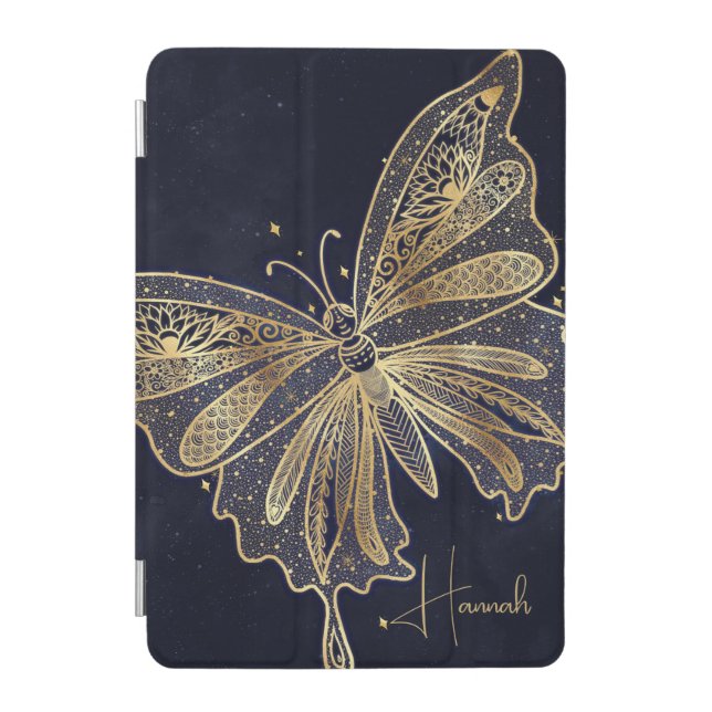Gold Butterfly Celestial Aesthetic iPad Mini Cover (Front)
