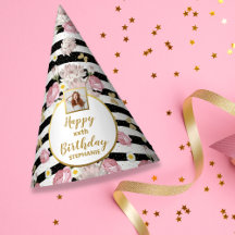 Gold Butterfly Floral Theme Happy Birthday Photo