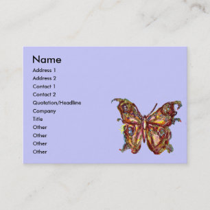 GOLD BUTTERFLY IN BLUE BUSINESS CARD