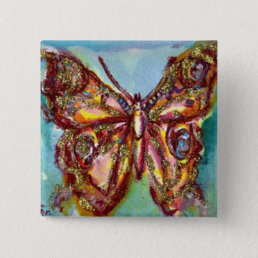 GOLD BUTTERFLY IN BLUE BUTTON