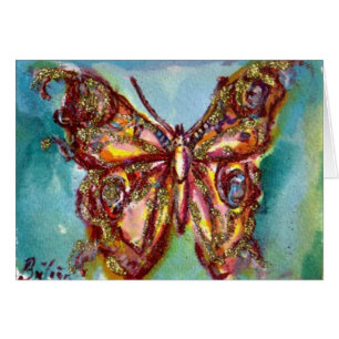 GOLD BUTTERFLY IN BLUE CARDS