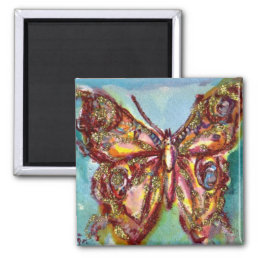 GOLD BUTTERFLY IN BLUE MAGNET