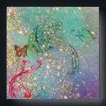 GOLD BUTTERFLY IN TEAL AQUA BLUE SPARKLES SWIRLS ENVELOPE<br><div class="desc">Whimsical pink red fuchsia flourishes , blossoms and blooms in Spring .Original watercolor in blue green pink fuchsia colors, painting with gold and silver foil by Bulgan Lumini (c)..Easy to customize with your initials and own text for nuptial announcement , thank you for bridal showers, sweet 16 birthdays, Holiday Christmas...</div>