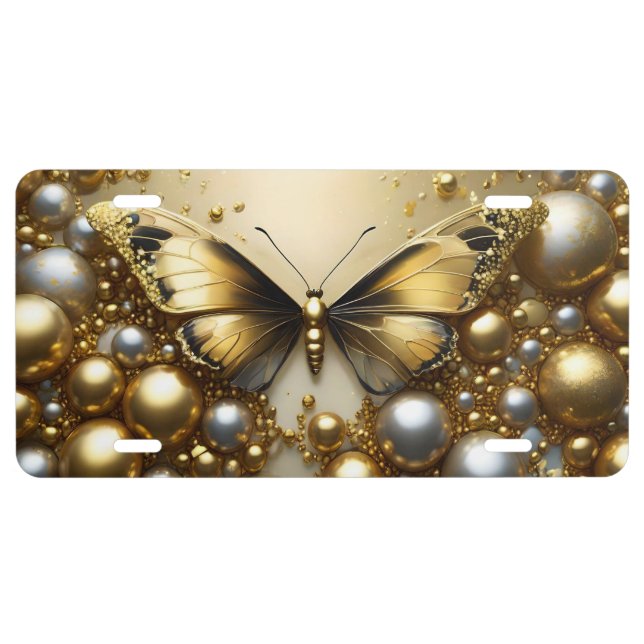 GOLD BUTTERFLY LICENSE PLATE (Front)