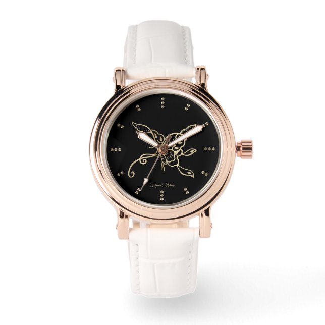 Gold Butterfly Luxury Watch (Front)