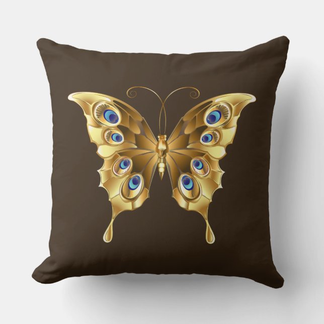 gold butterfly pillow (Front)
