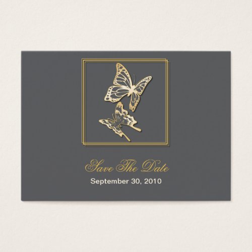 Gold Butterfly Save The Date Wedding MiniCard Business Card