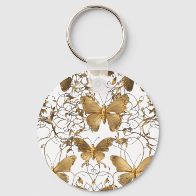 Gold Butterfly Throw Pillow: Keychain (Front)