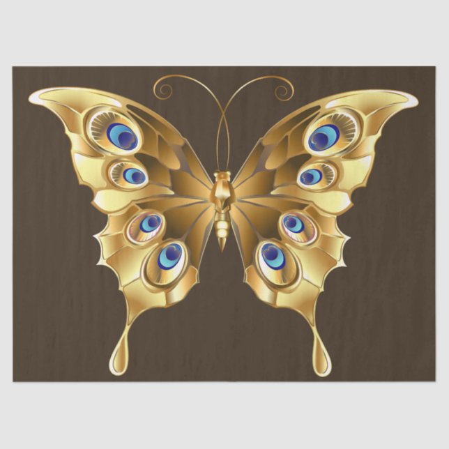 gold butterfly tissue paper (Front)