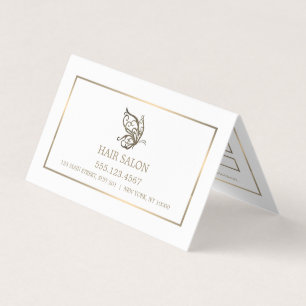 Gold Butterfly, White and Gold Appointment Card