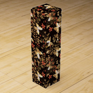 Gold butterfly wine box