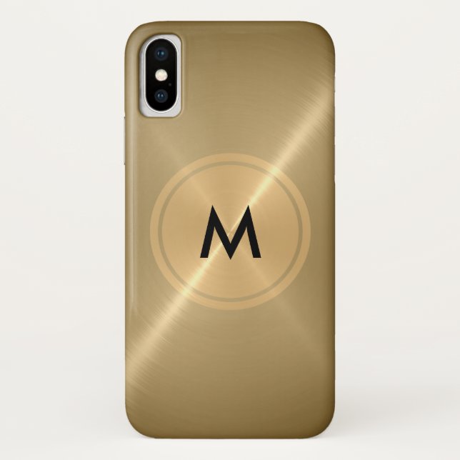 Gold Button and Bronze Stainless Steel Metal Case-Mate iPhone Case (Back)