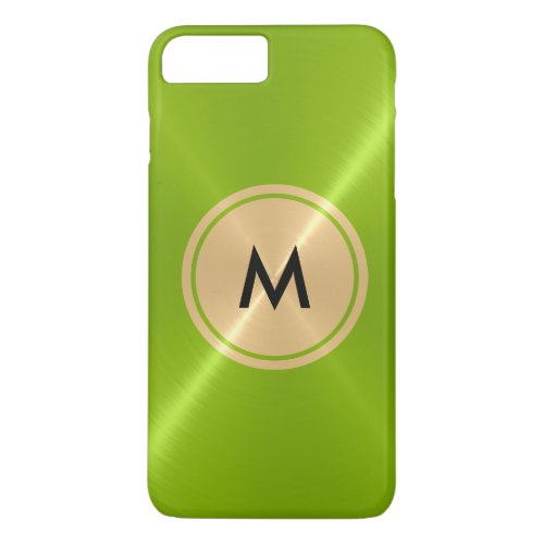 Gold Button and Green Stainless Steel Metal iPhone 8 Plus7 Plus Case