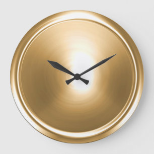Gold Button Large Clock