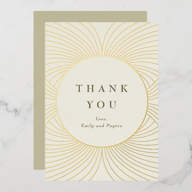 Gold Byzantine Foil Thank You Foil Invitation (Front/Back)