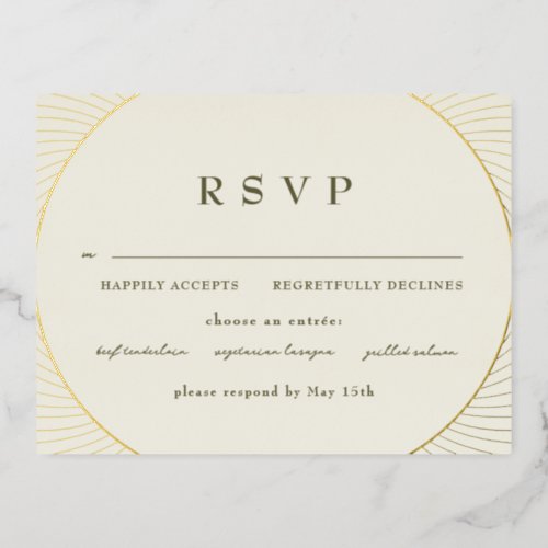 Gold Byzantine RSVP Foil Invitation Postcard