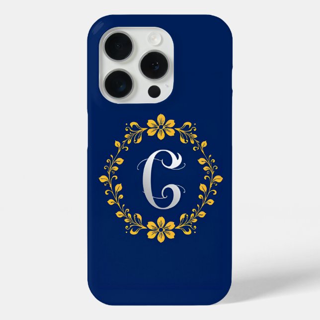 Gold C Monogram Minimal Luxury Initial Clean Case-Mate iPhone Case (Back)