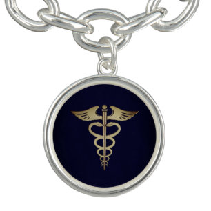 Gold Caduceus Bracelet