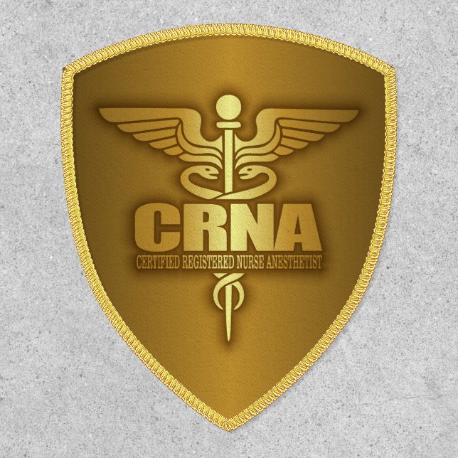 Gold Caduceus (CRNA)  Patch (Front)