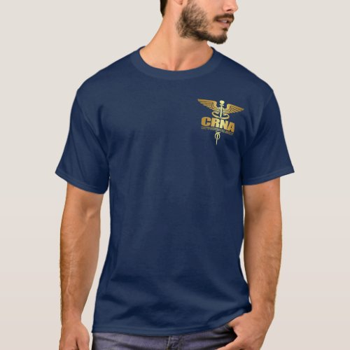 Gold Caduceus CRNA T_Shirt