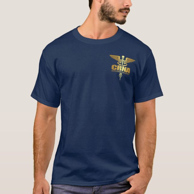 Gold Caduceus (CRNA) T-Shirt (Front)