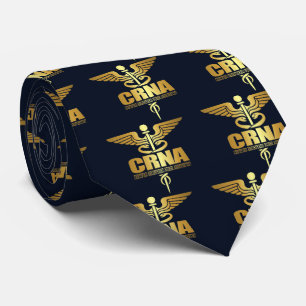 Gold Caduceus (CRNA) Tie