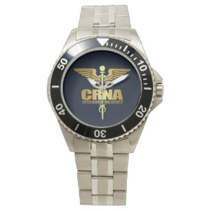 Gold Caduceus (CRNA) Watch