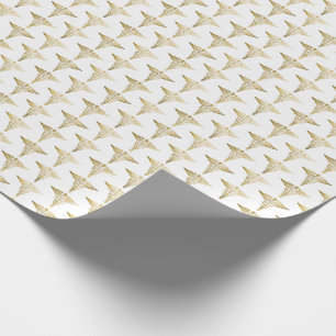 Gold Caduceus Doctor Medical Symbol Pattern Wrapping Paper