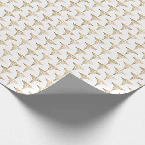 Gold Caduceus Doctor Medical Symbol Pattern Wrapping Paper