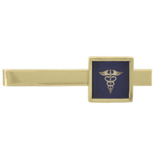 Gold Caduceus Finish Tie Bar