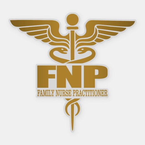 Gold Caduceus FNP Sticker