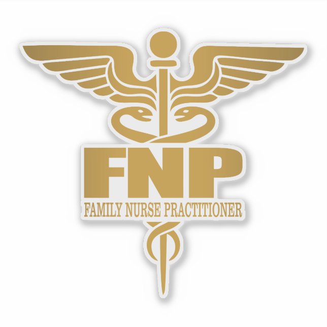Gold Caduceus (FNP) Sticker (Front)