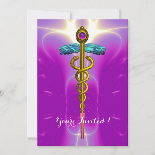 GOLD CADUCEUS Graduation Medical Reuinions Invitation