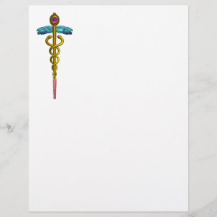 GOLD CADUCEUS MEDICAL SYMBOL