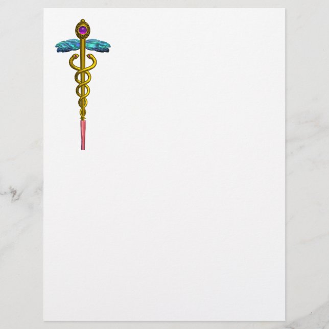 GOLD CADUCEUS MEDICAL SYMBOL (Front)