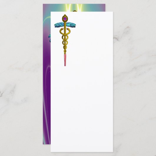 GOLD CADUCEUS Medical Symbol (Front/Back)