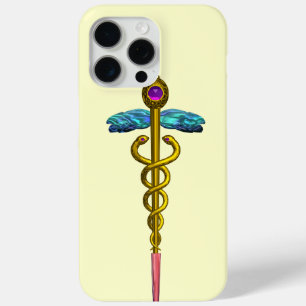 GOLD CADUCEUS MEDICAL SYMBOL Ivory iPhone 15 Pro Max Case