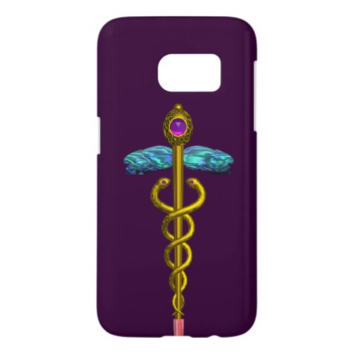 GOLD CADUCEUS MEDICAL SYMBOL Purple Samsung Galaxy S7 Case