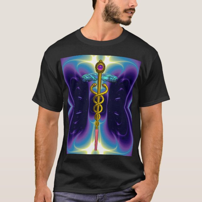 GOLD CADUCEUS MEDICAL SYMBOL T-Shirt (Front)