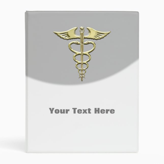 Gold Caduceus Mini Binder (Front)