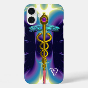 GOLD CADUCEUS MONOGRAM iPhone 16 PLUS CASE