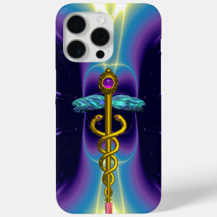 GOLD CADUCEUS MONOGRAM iPhone 15 PRO MAX CASE