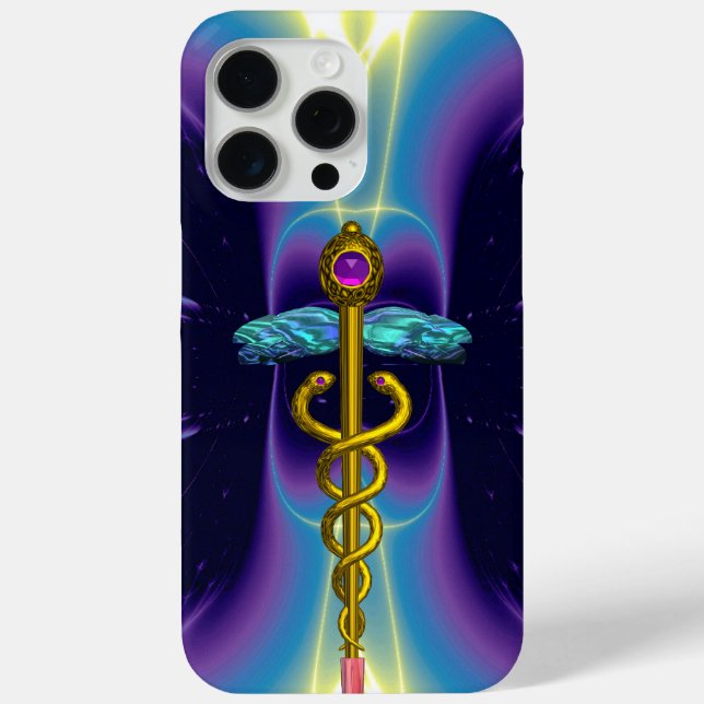 GOLD CADUCEUS MONOGRAM Case-Mate iPhone CASE (Back)