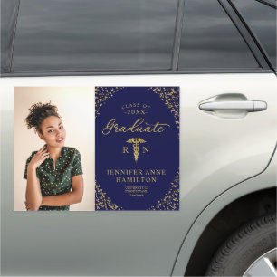 Gold Caduceus Nurse Medical School Graduation  Car Magnet