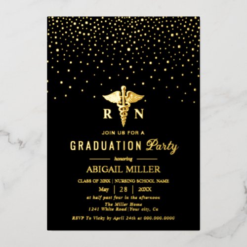 Gold caduceus on black Class Of 2026 graduation 
