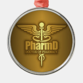 Gold Caduceus (PharmD) Metal Ornament