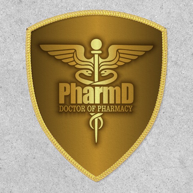 Gold Caduceus (PharmD) patch (Front)