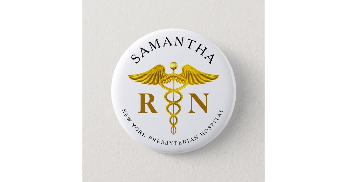 Registered Nurse RN Caduceus Custom ID Badge Graduation Gift