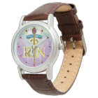 GOLD CADUCEUS REGISTERED NURSE SYMBOL Blue Purple